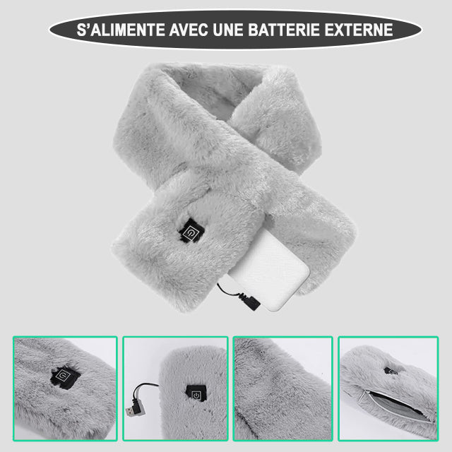 Écharpe Chauffante Rechargeable USB Pour Cou - 3 Températures (45°C-60°C), Douce, Cadeau Idéal Hiver - 12